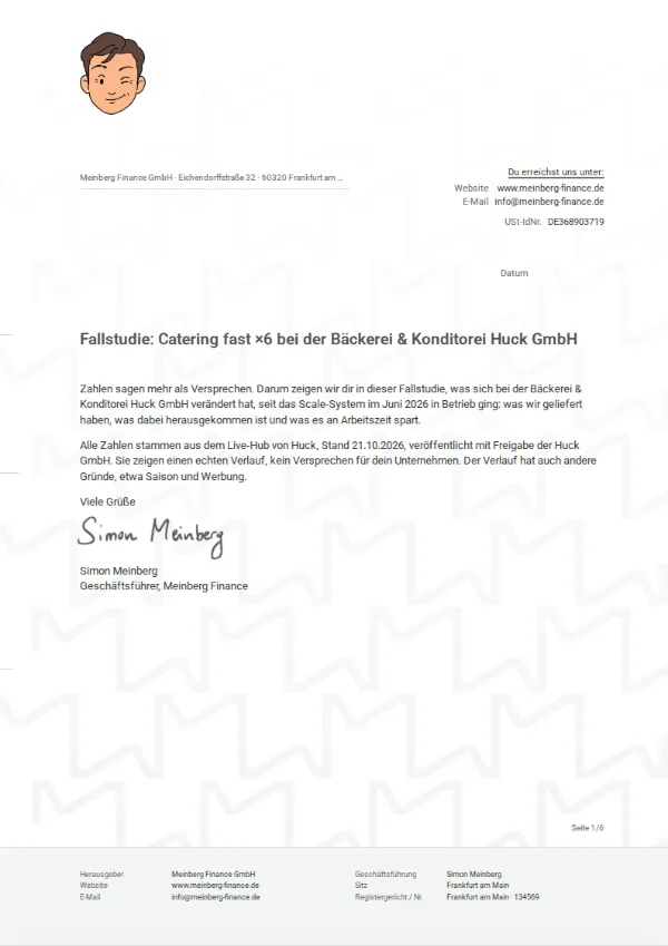 Titelseite: Fallstudie: Catering fast ×6